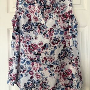 Adrianna Papell Floral Blouse - Pink and Blue